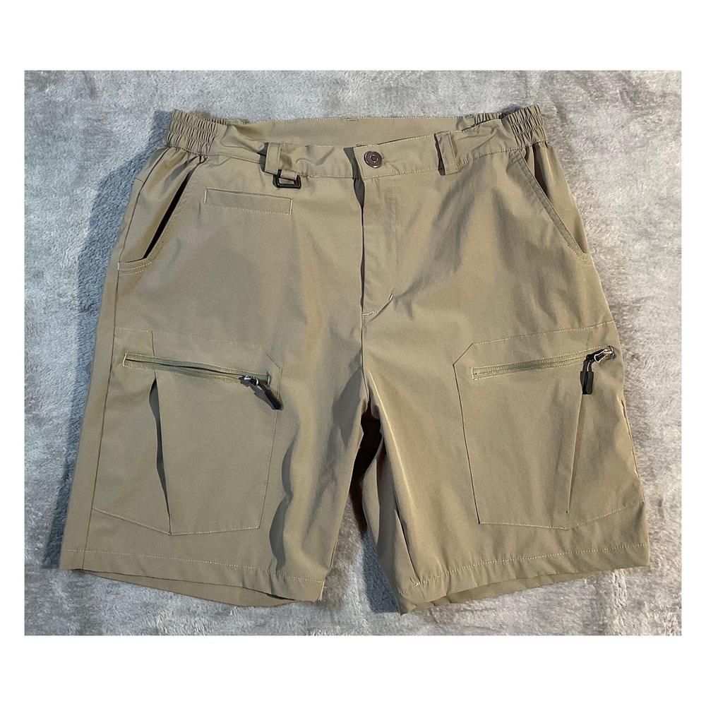 Gradual‎ Men's Khaki Cargo Hiking Shorts Elastic Waist Size L